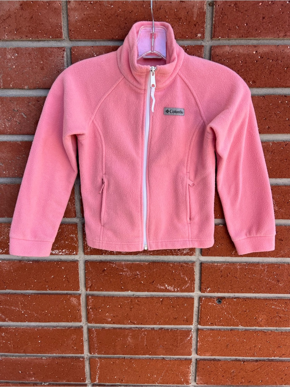 Columbia Girls XS 6/6X Pink Full Zip Fleece Jacket Zip Pockets